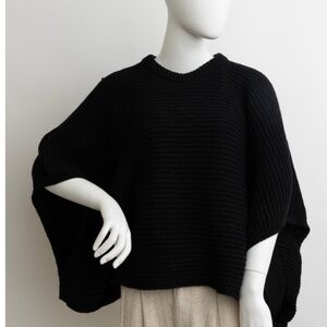 Elegant Black Women's Sweater Poncho New In Packaging